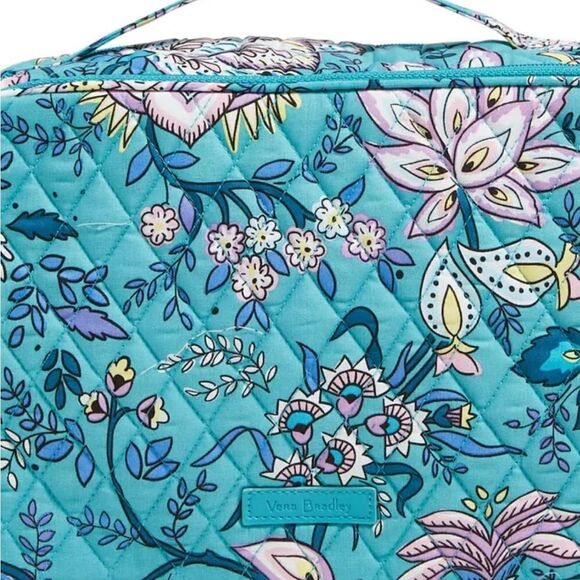 Vera Bradley Factory Style Large Blush and Brush Makeup Case Peacock Garden NWT - Picture 3 of 6